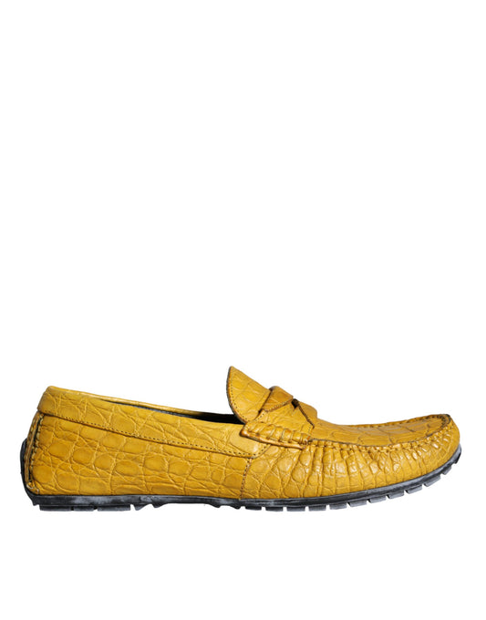 Mocasines de piel amarilla tipo mocasín