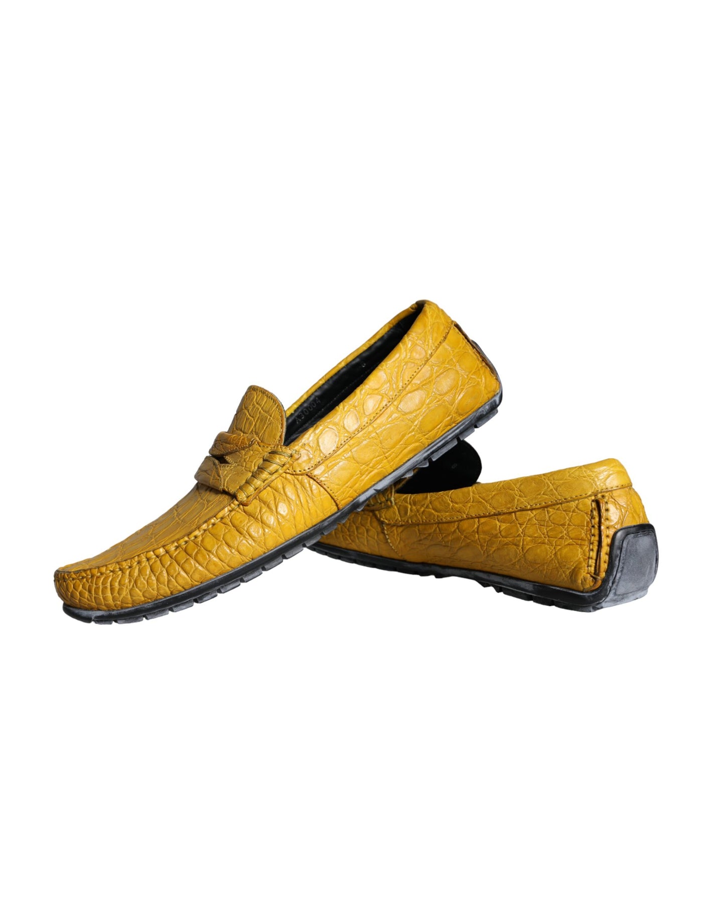 Mocasines de piel amarilla tipo mocasín