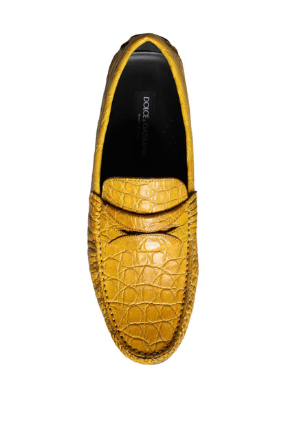 Mocasines de piel amarilla tipo mocasín
