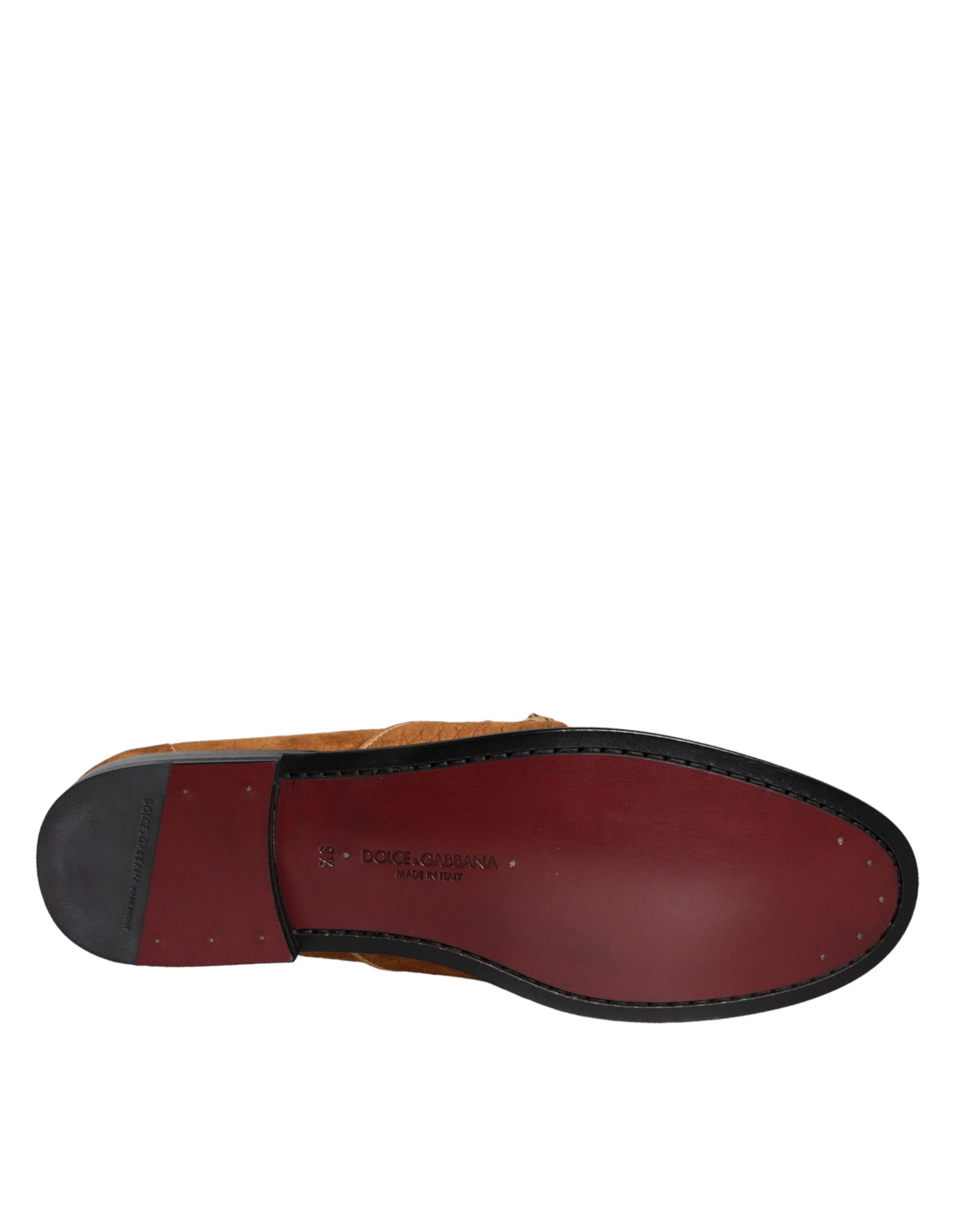 Mocasines sin cordones con logotipo de cuero y terciopelo marrón