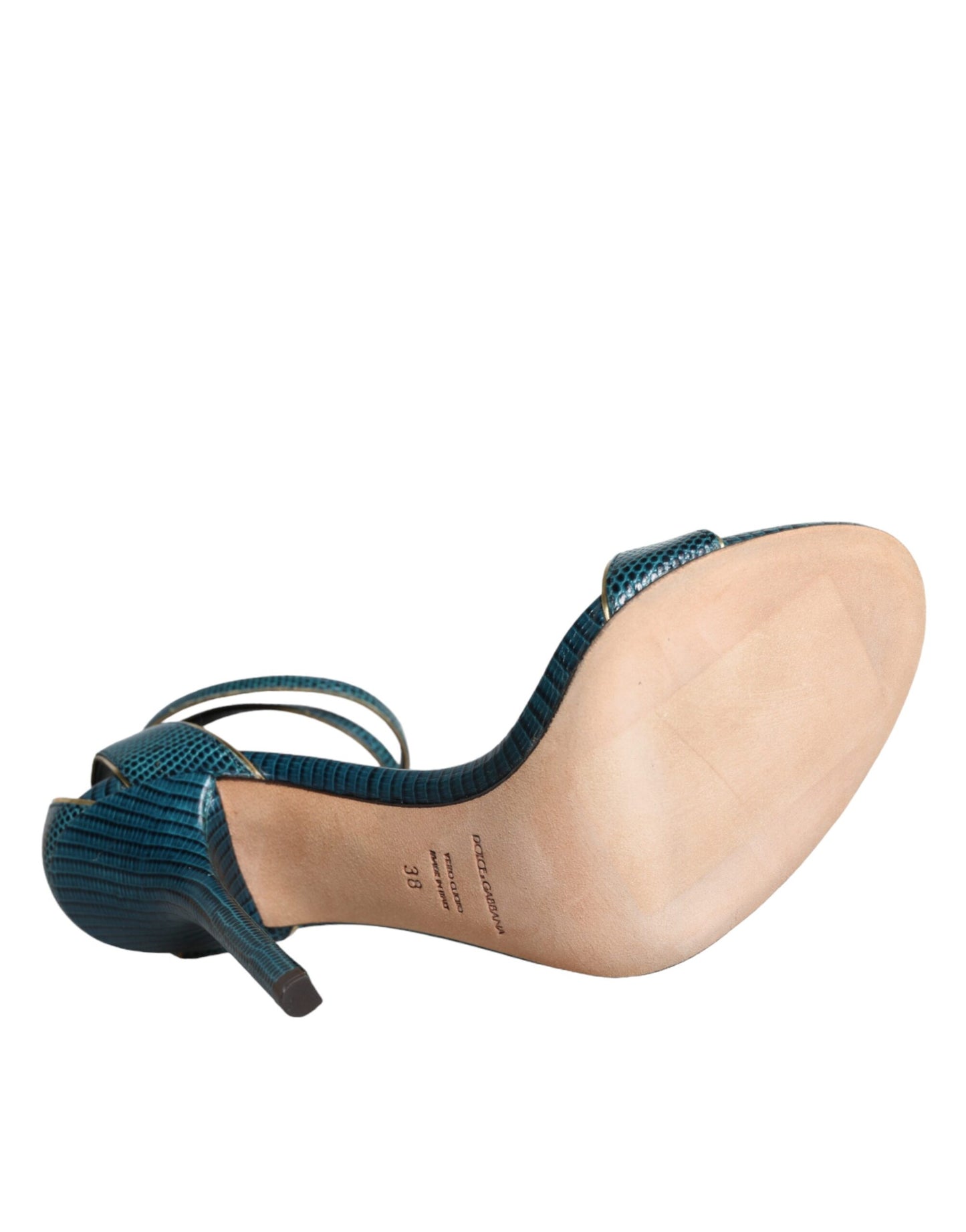 Sandalias de tacón de piel de becerro verde oscuro