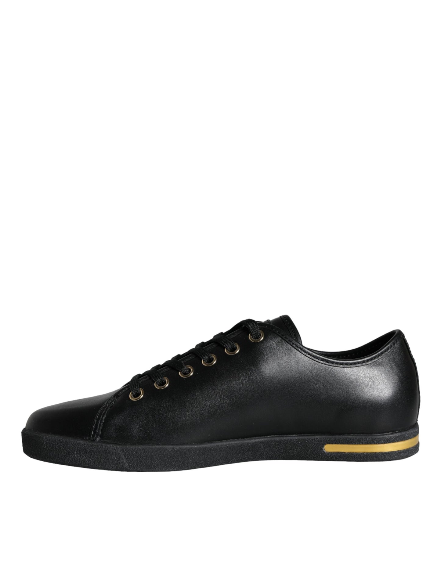 Zapatillas clásicas de cuero negro dorado