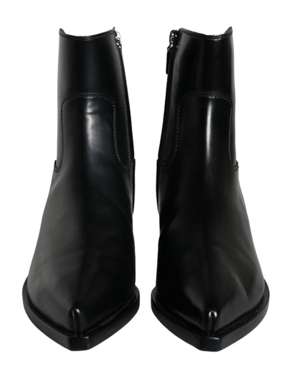 Botines de piel negros tipo botines