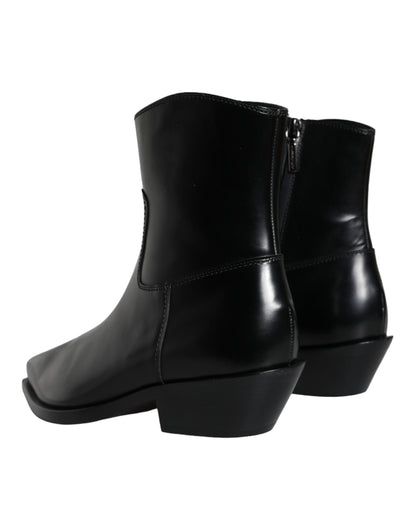 Botines de piel negros tipo botines