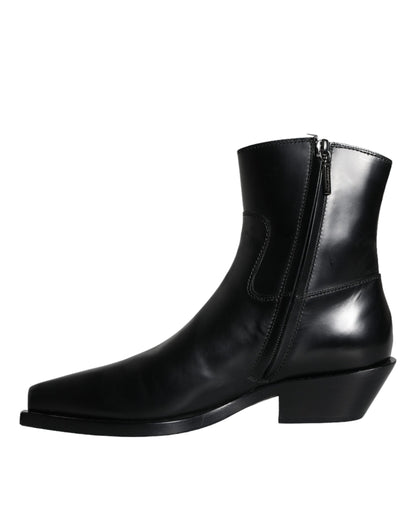 Botines de piel negros tipo botines