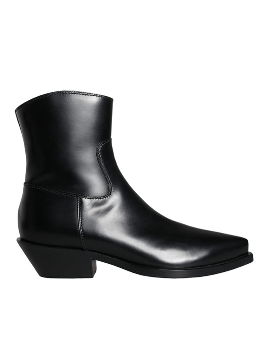 Botines de piel negros tipo botines