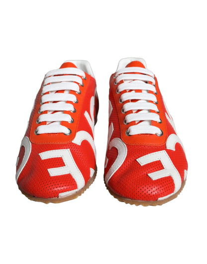Zapatillas deportivas casuales con logo de cuero rojo y blanco