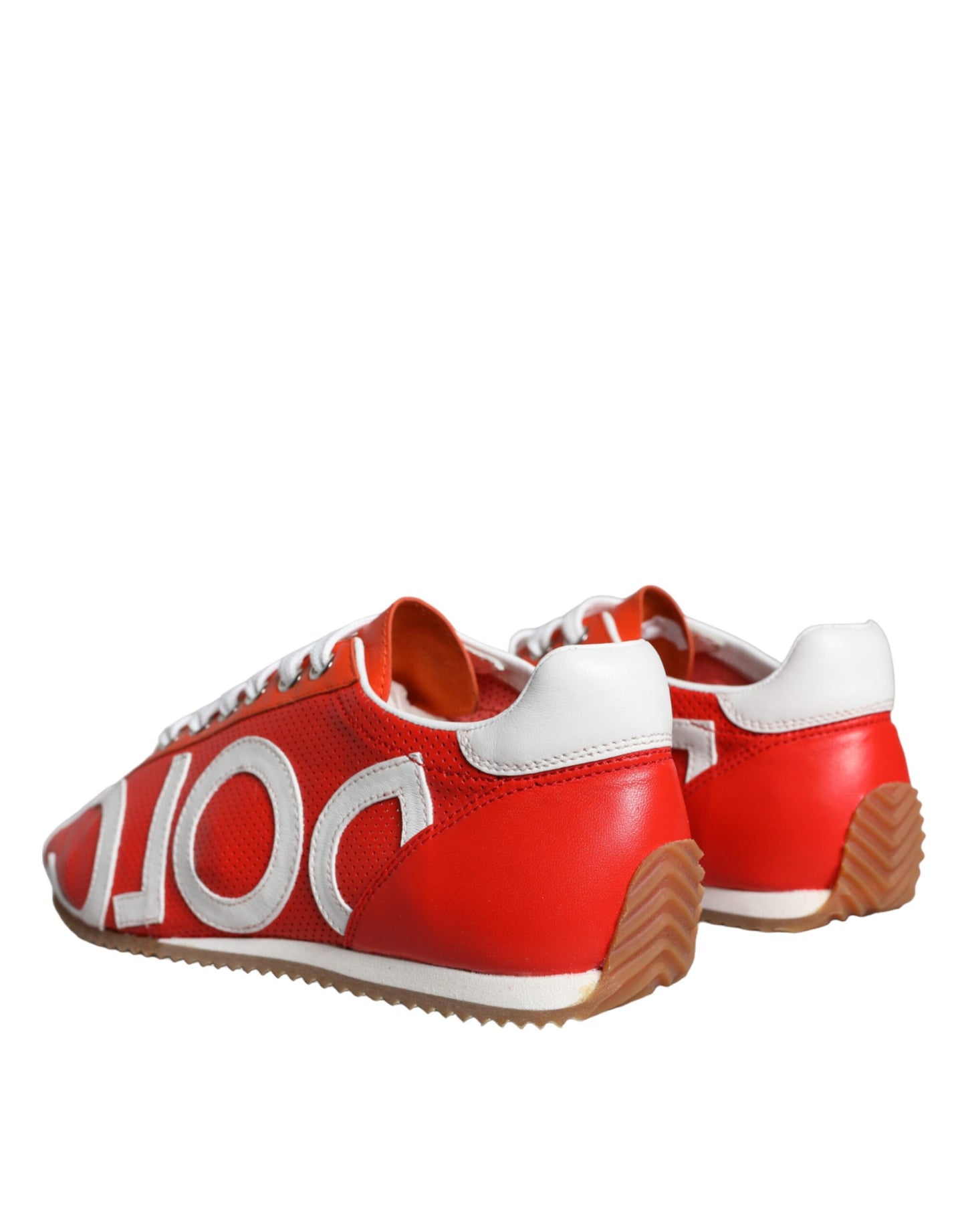 Zapatillas deportivas casuales con logo de cuero rojo y blanco
