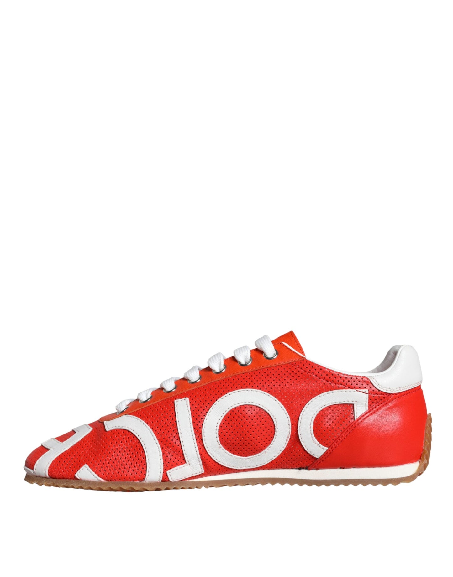Zapatillas deportivas casuales con logo de cuero rojo y blanco