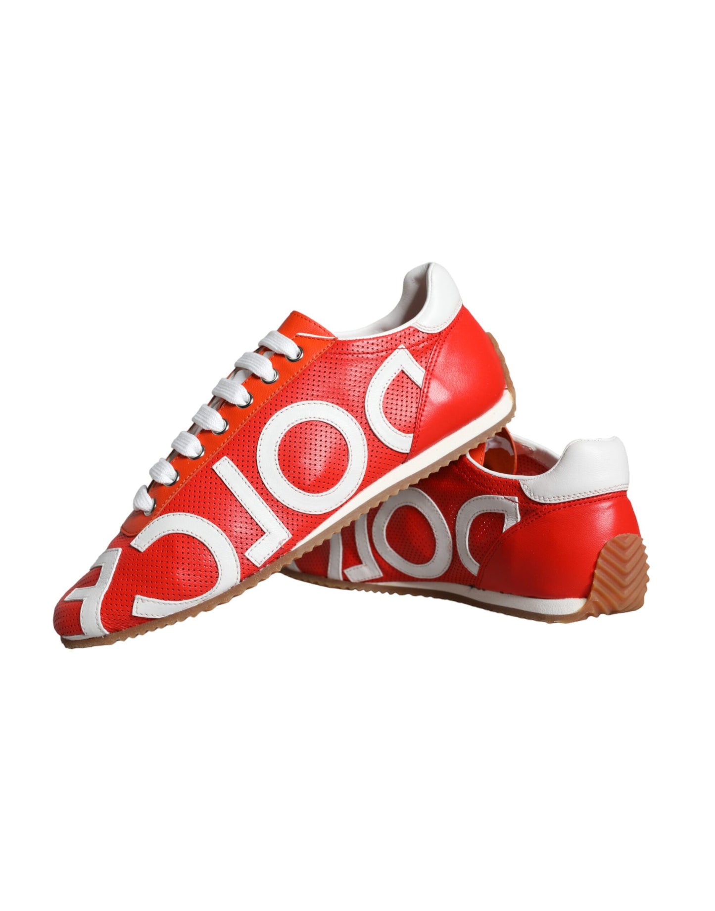 Zapatillas deportivas casuales con logo de cuero rojo y blanco