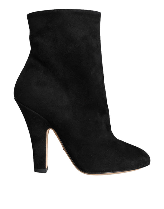 Botas de media caña de piel de ante negra