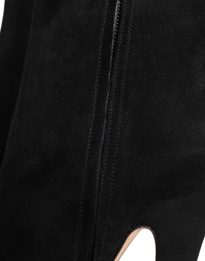 Botas de media caña de piel de ante negra