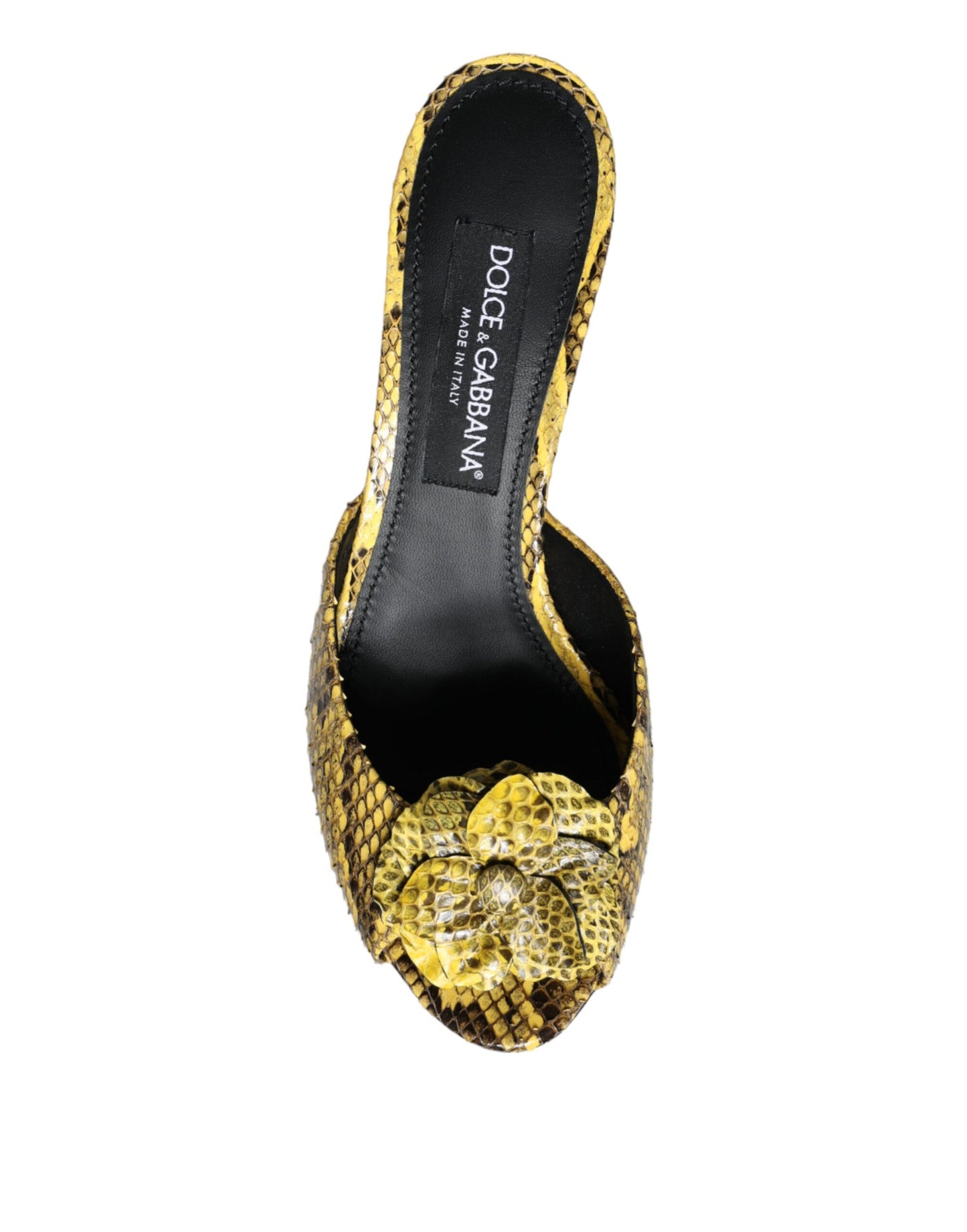 Sandalias de tacón de bloque de cuero amarillo