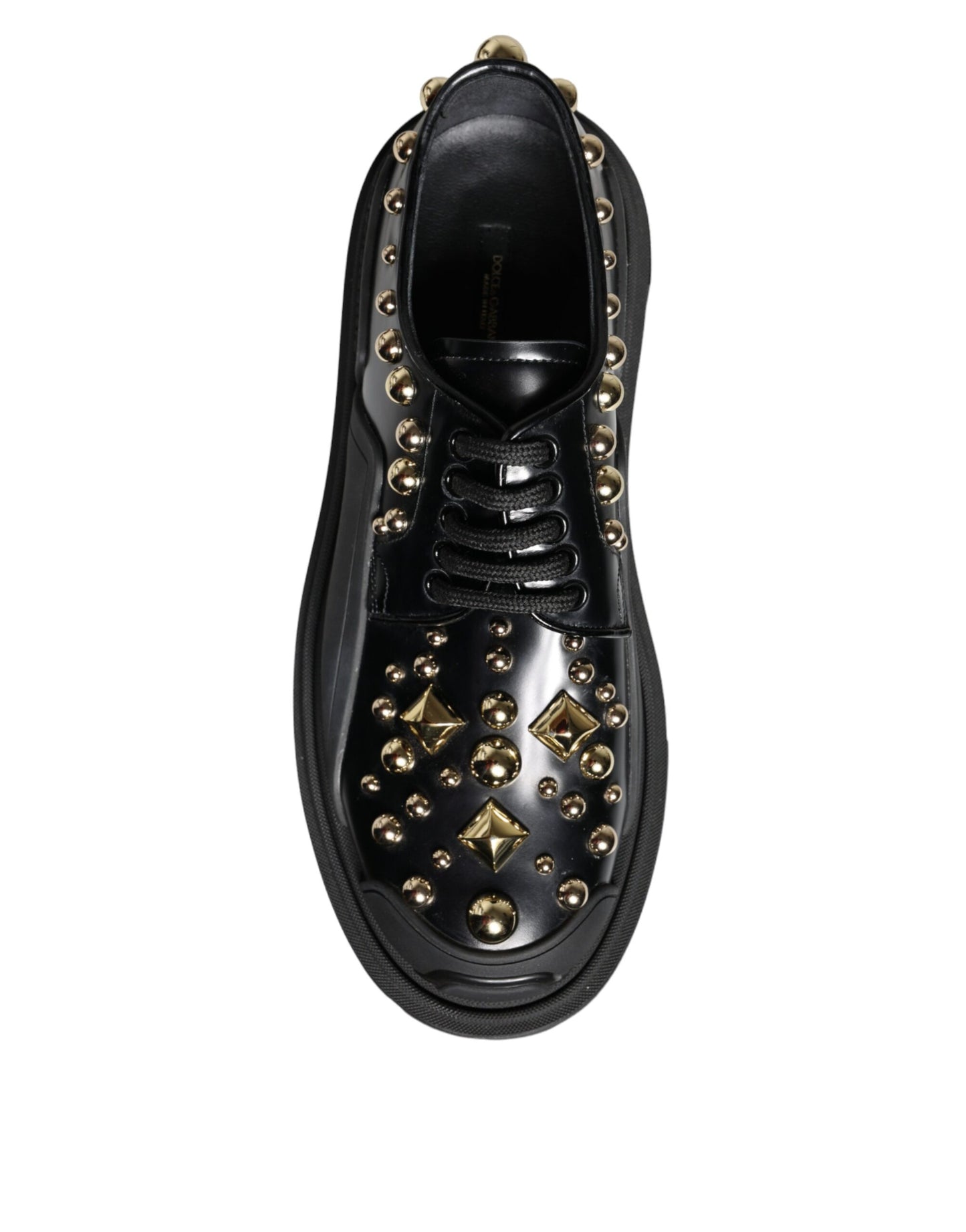 Zapatos Derby de trekking de cuero negro con adornos