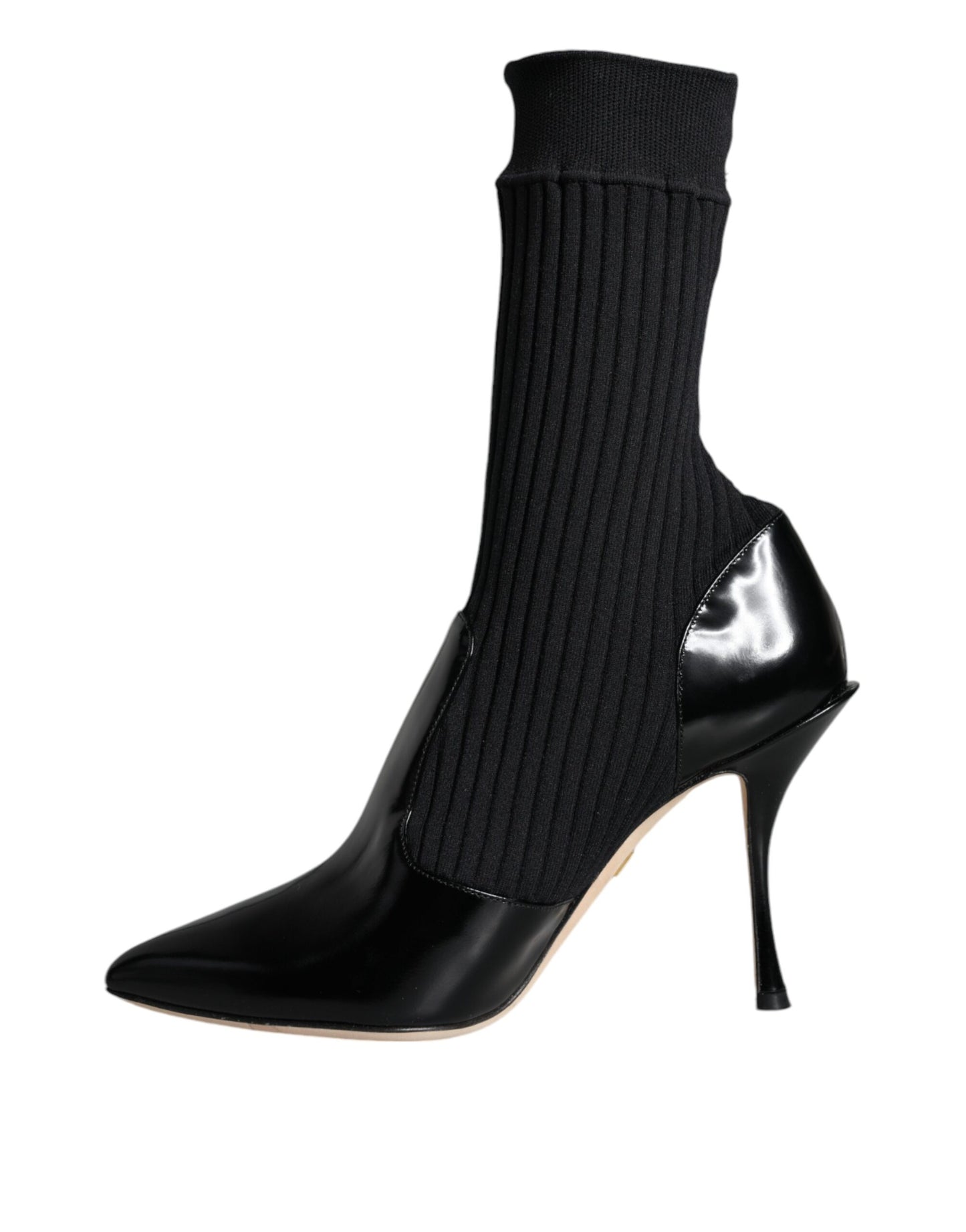 Botines, calcetines y tacones de aguja elásticos negros