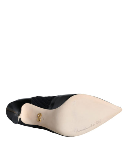 Botines, calcetines y tacones de aguja elásticos negros