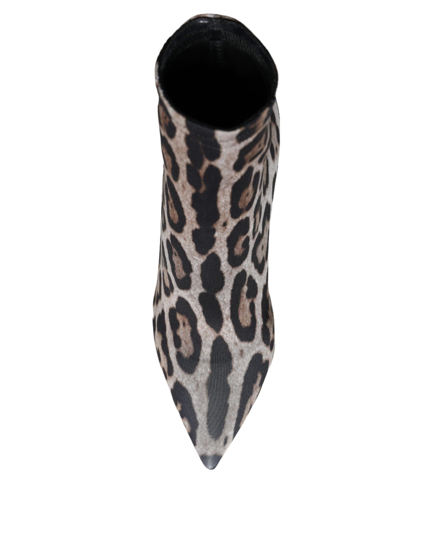 Botines de tacón elástico con estampado de leopardo gris