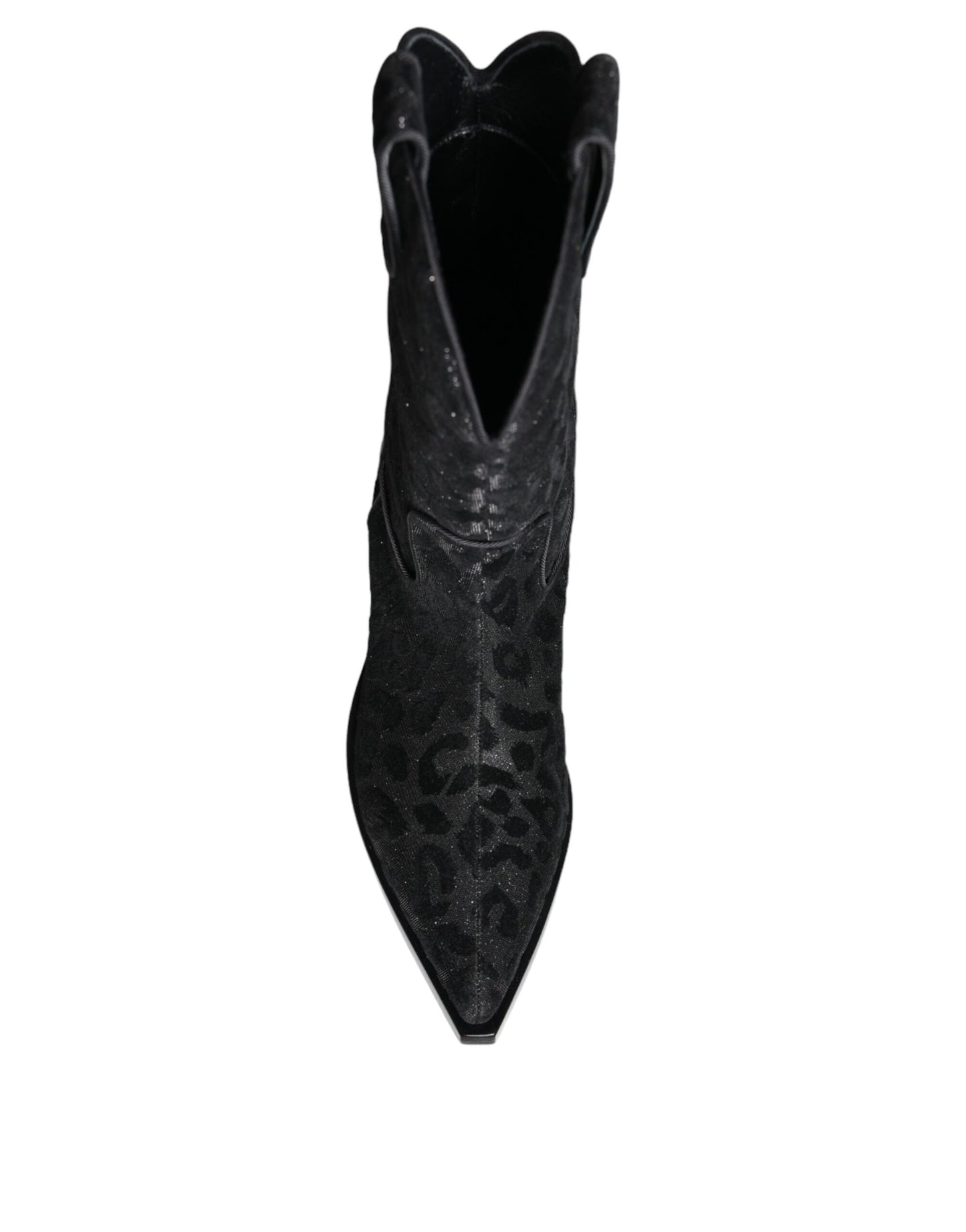Botas vaqueras de leopardo negras y grises