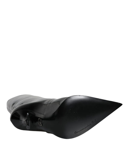Botas de media pantorrilla de charol negro