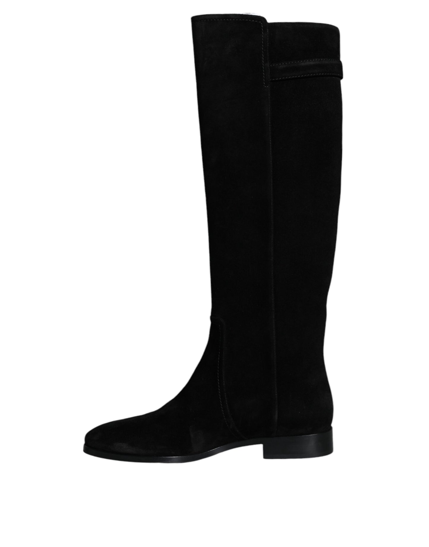 Botas altas hasta la rodilla de piel de ante negra