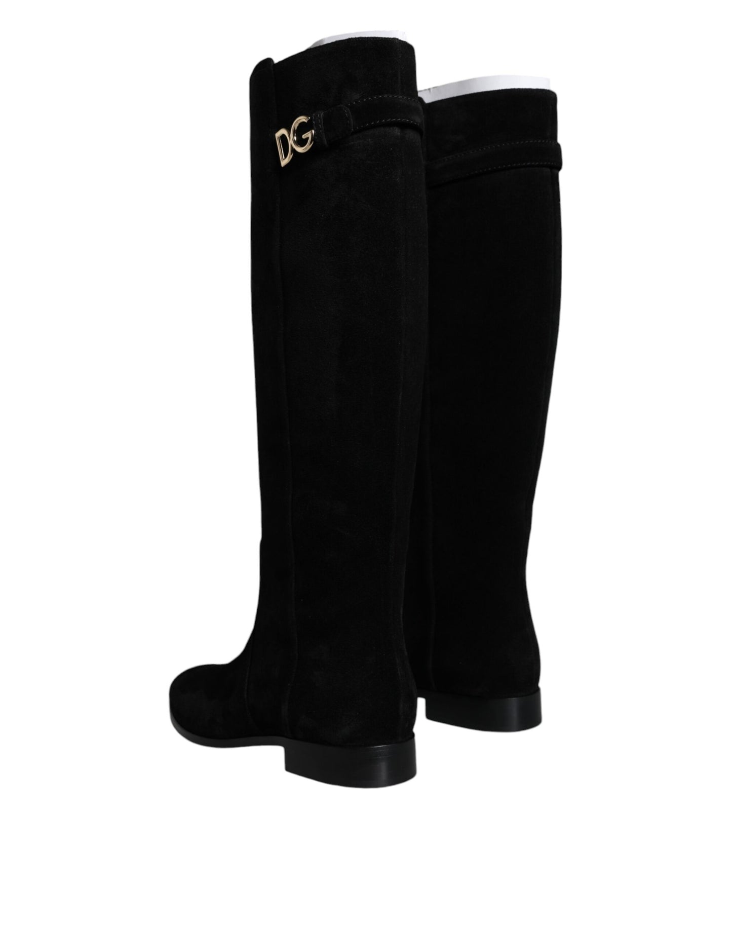 Botas altas hasta la rodilla de piel de ante negra