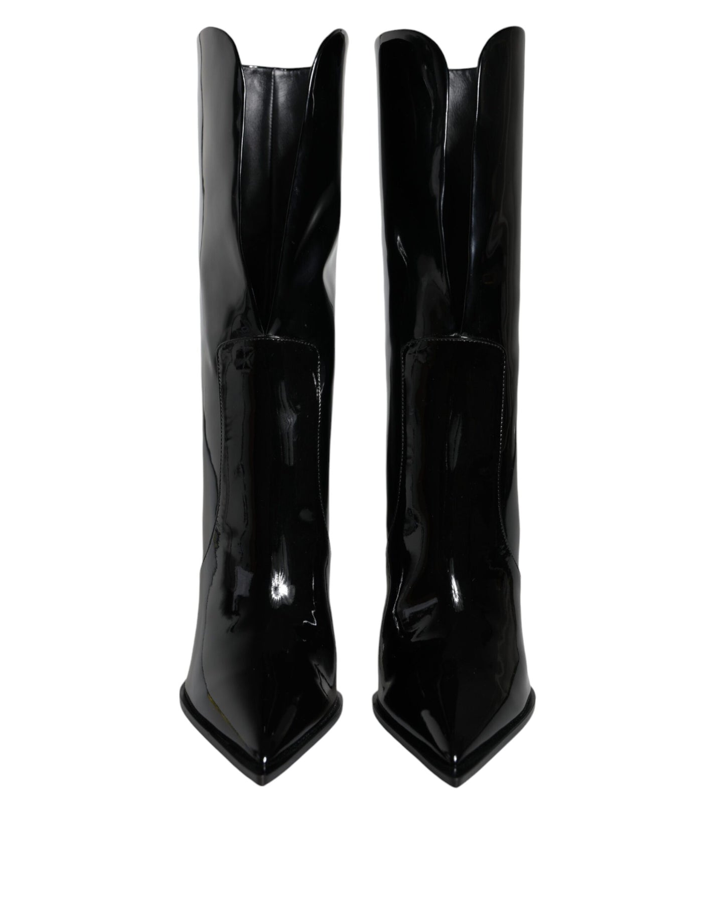 Botas de media pantorrilla de charol negro