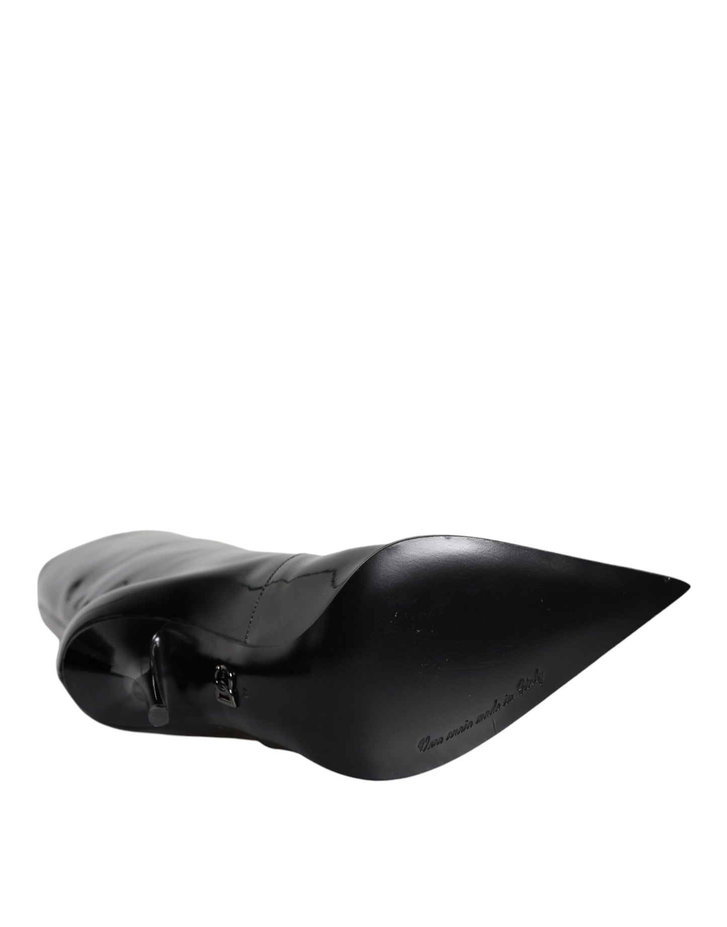 Botas de media pantorrilla de charol negro