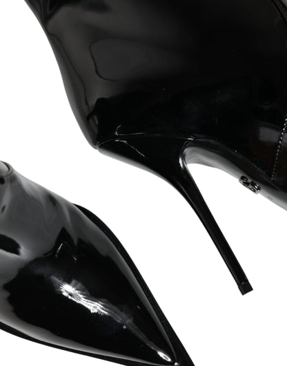 Botas de media pantorrilla de charol negro