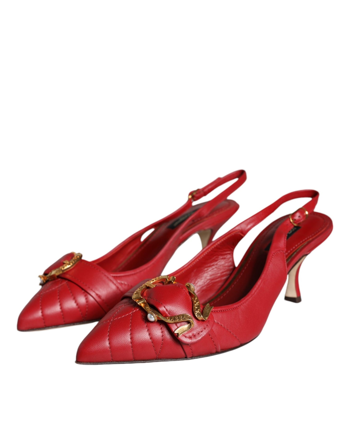 Zapatos de tacón de cuero Red Devotion con tira trasera