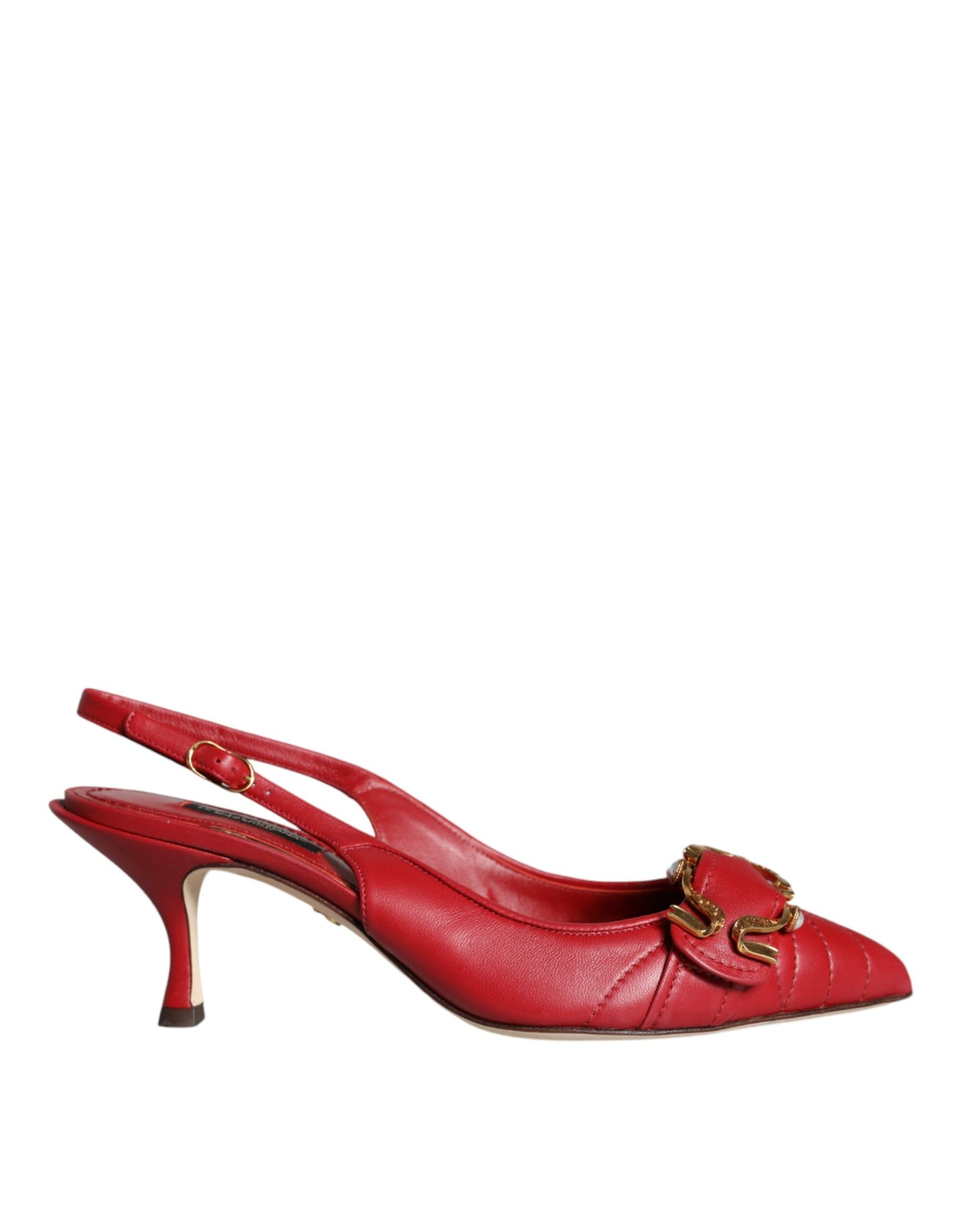 Zapatos de tacón de cuero Red Devotion con tira trasera