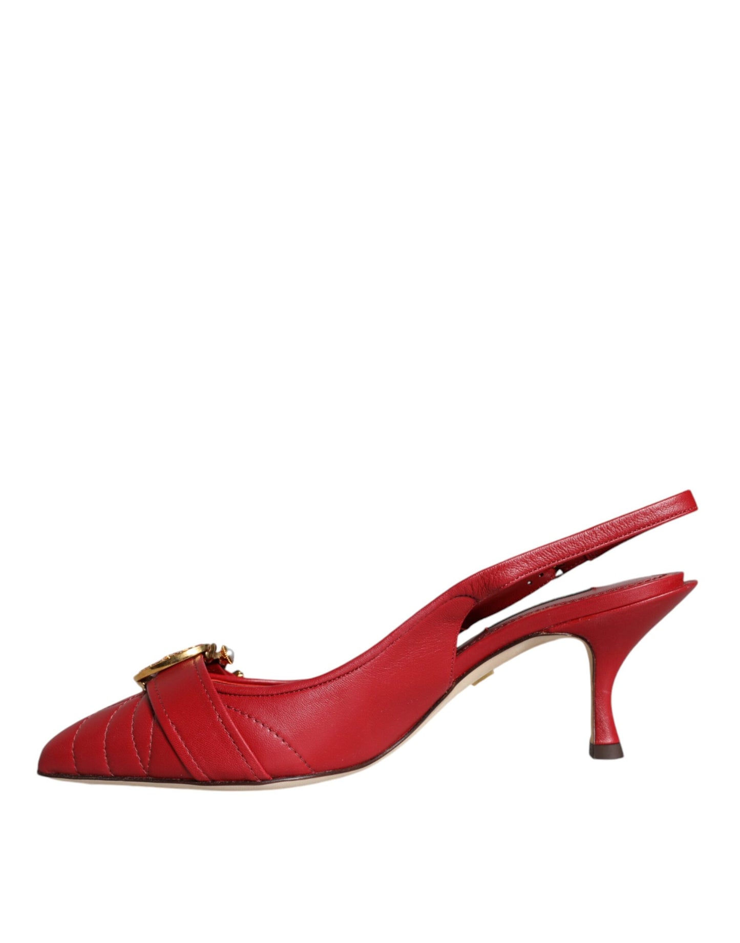 Zapatos de tacón de cuero Red Devotion con tira trasera