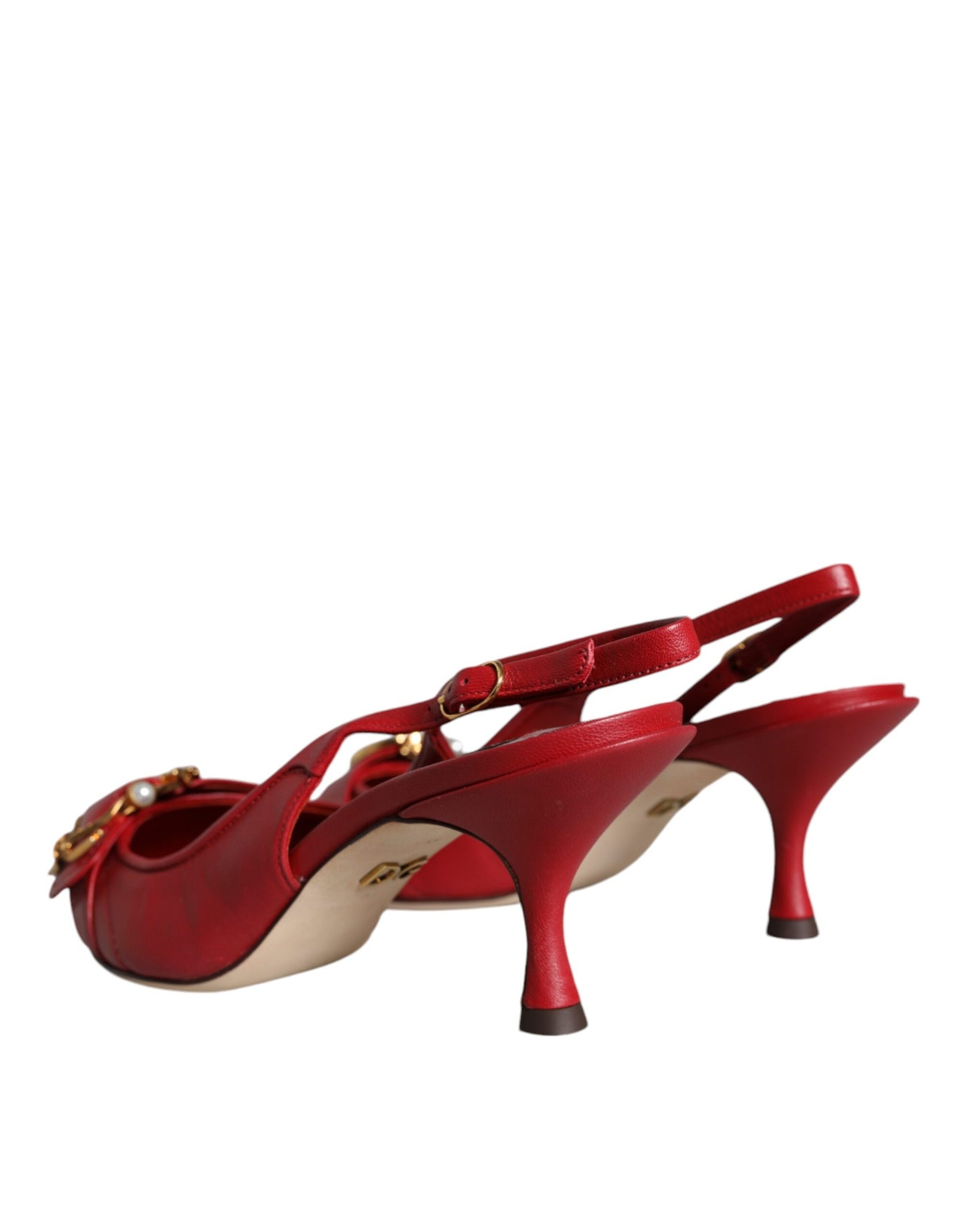 Zapatos de tacón de cuero Red Devotion con tira trasera