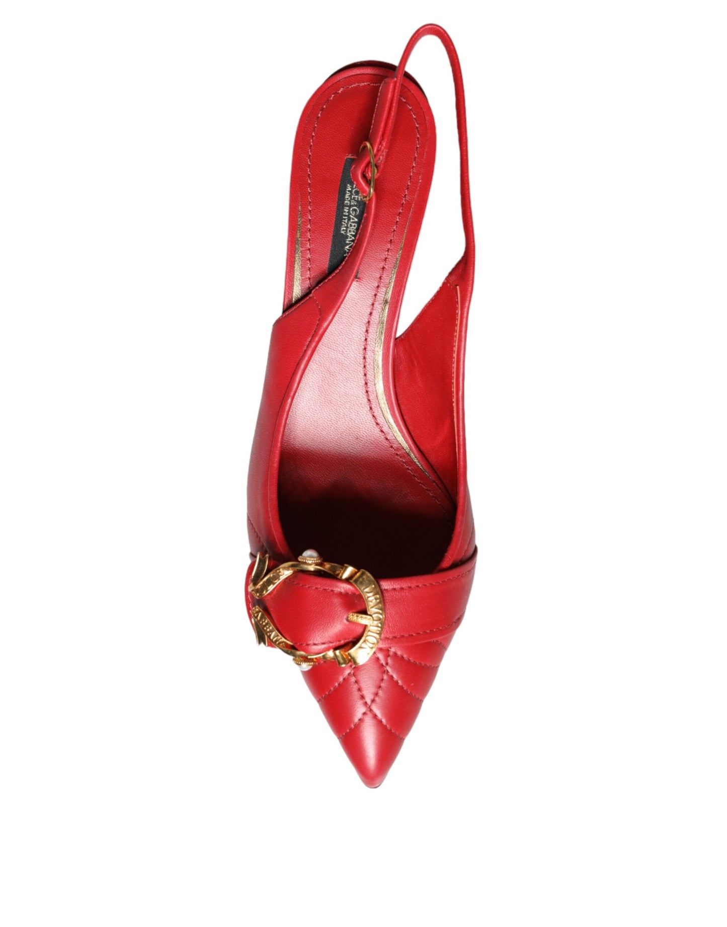 Zapatos de tacón de cuero Red Devotion con tira trasera
