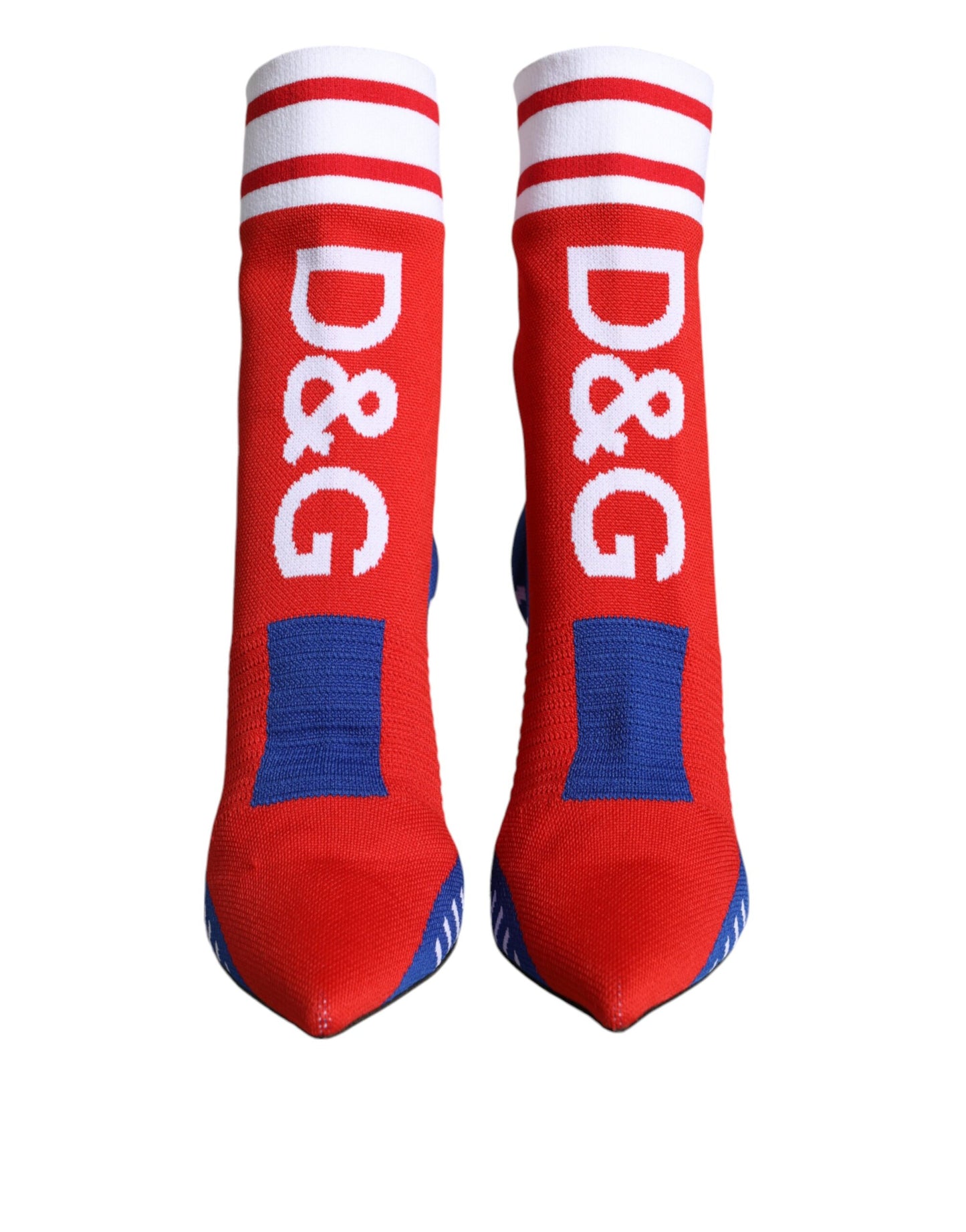 Botines elásticos estilo calcetín con logotipo en rojo y azul