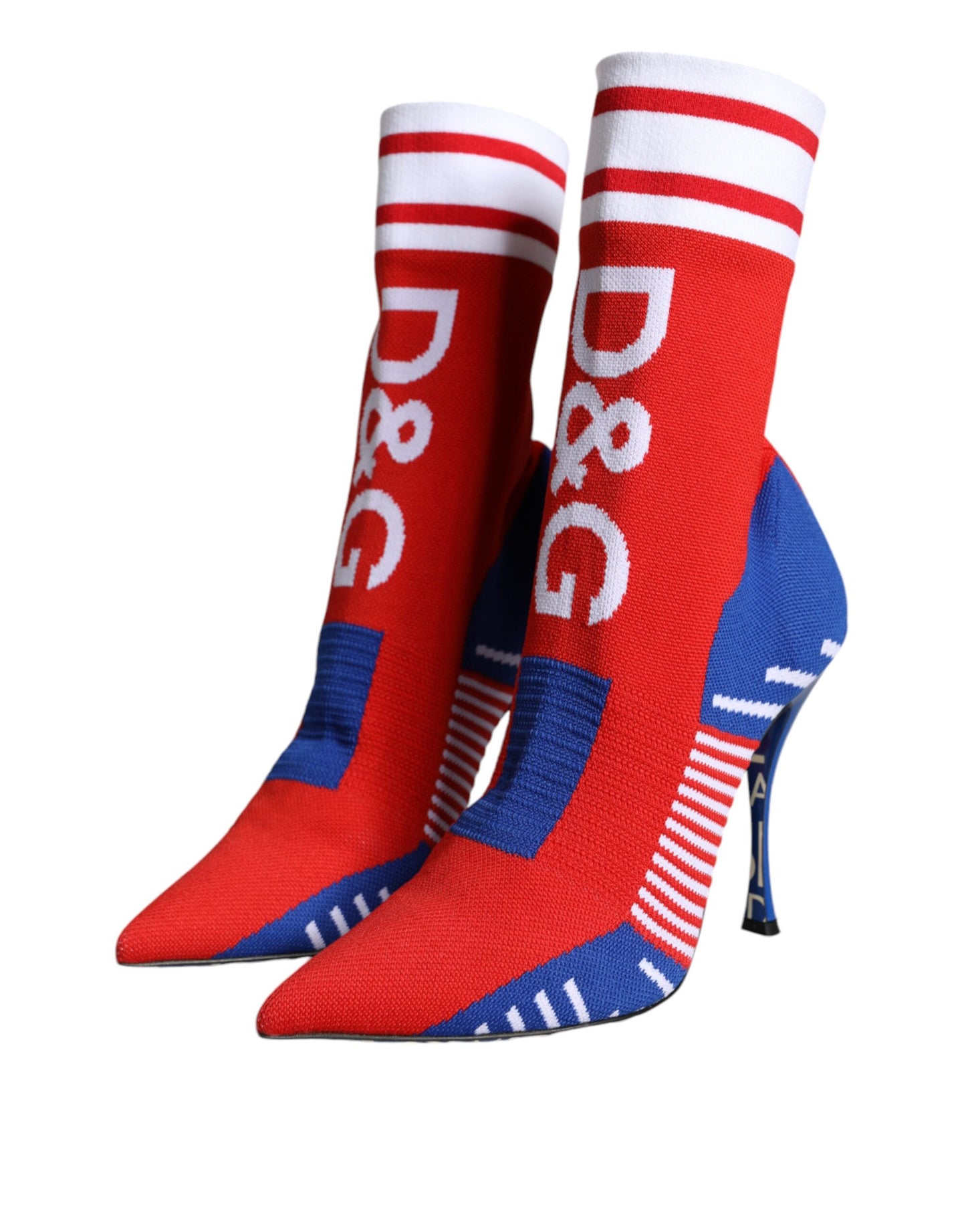Botines elásticos estilo calcetín con logotipo en rojo y azul