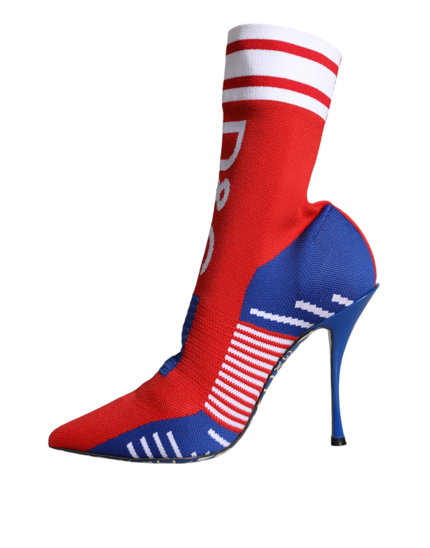 Botines elásticos estilo calcetín con logotipo en rojo y azul