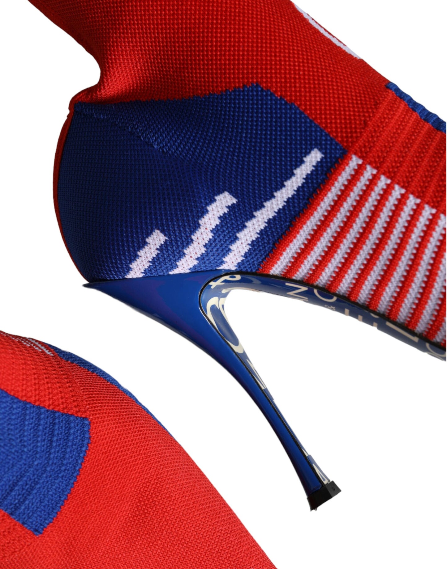 Botines elásticos estilo calcetín con logotipo en rojo y azul