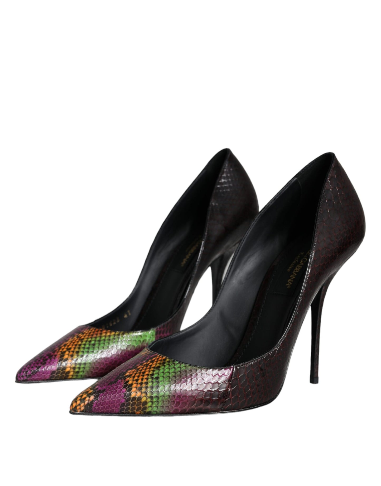 Zapatos de tacón de piel exótica multicolor
