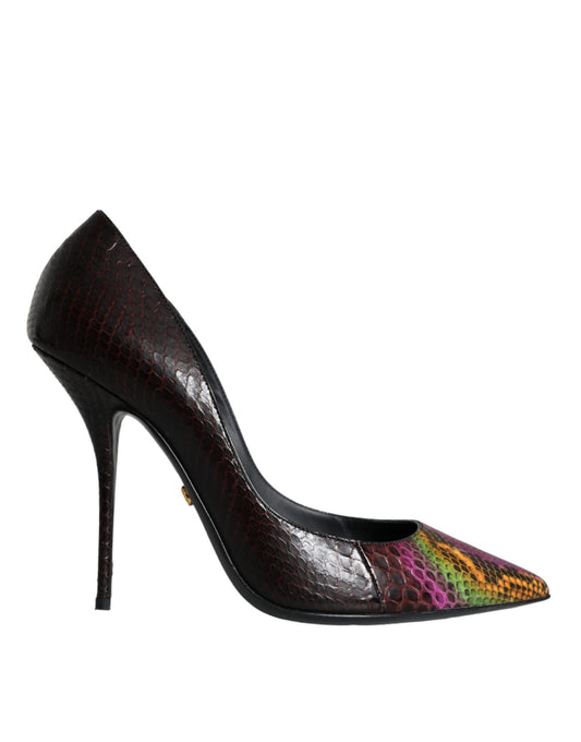 Zapatos de tacón de piel exótica multicolor