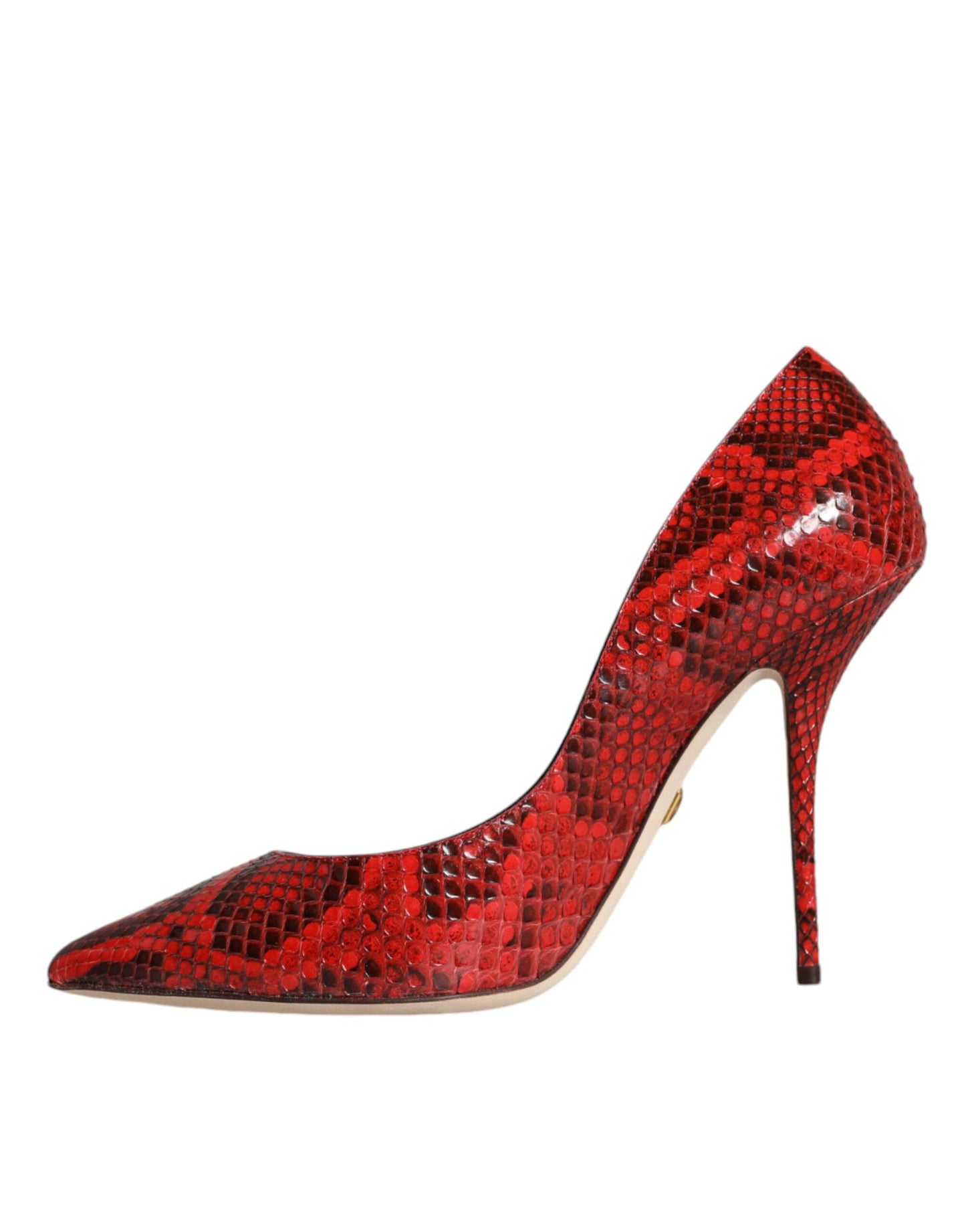 Zapatos de tacón alto de aguja de cuero rojo