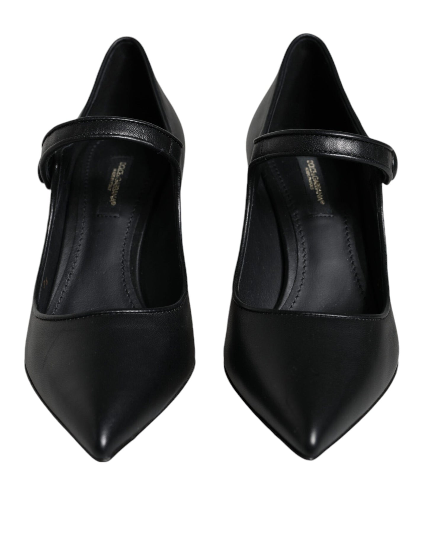 Zapatos Mary Jane de tacón con logo en cuero negro