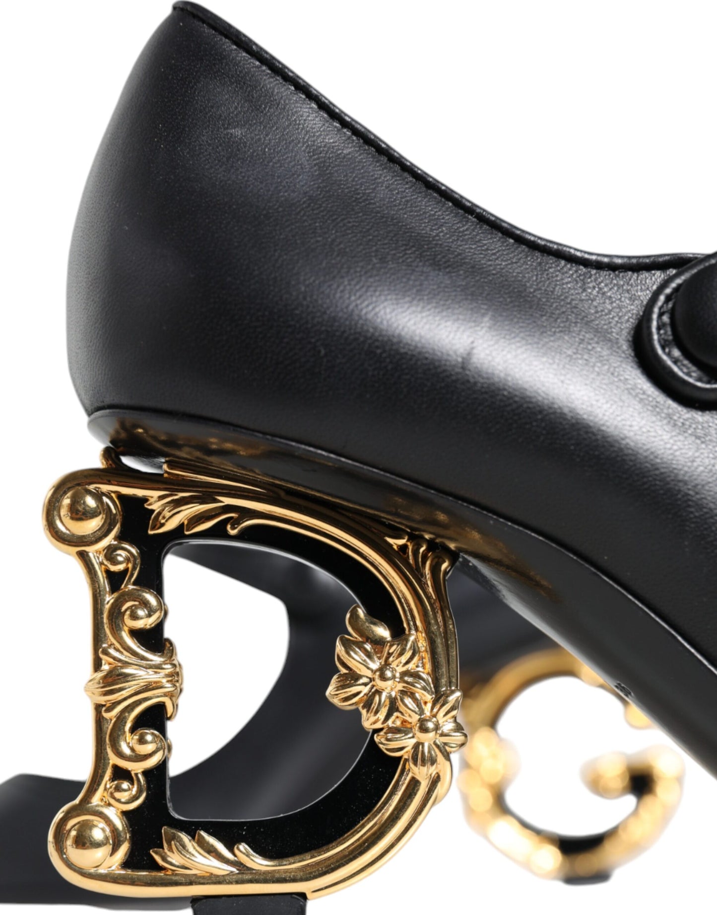 Zapatos Mary Jane de tacón con logo en cuero negro