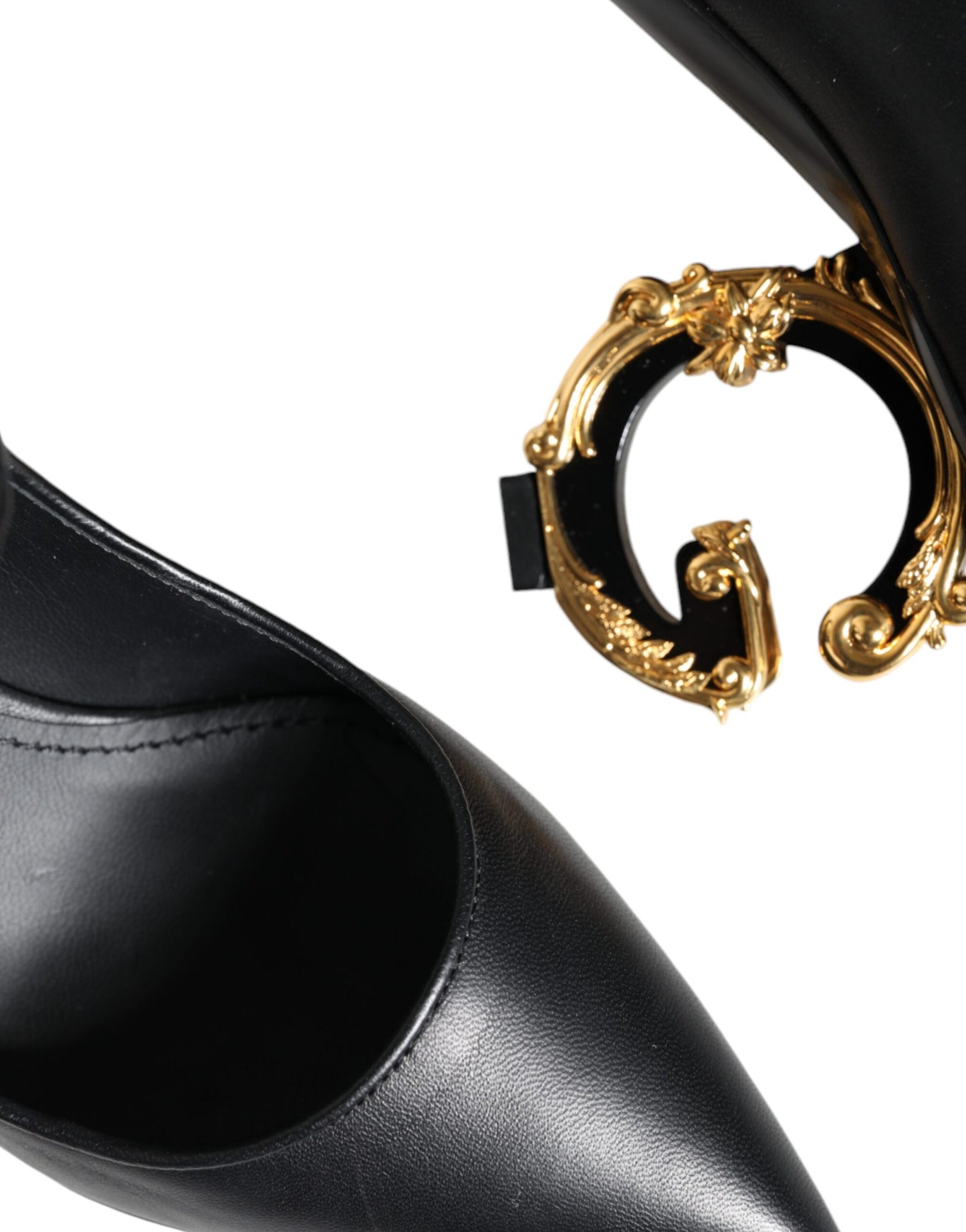 Zapatos Mary Jane de tacón con logo en cuero negro