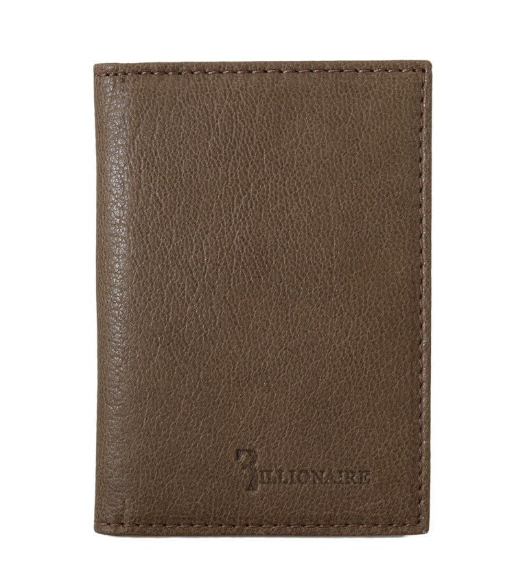 Elegante cartera de cuero marrón para hombre