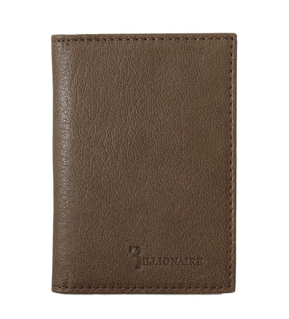 Elegante cartera de cuero marrón para hombre