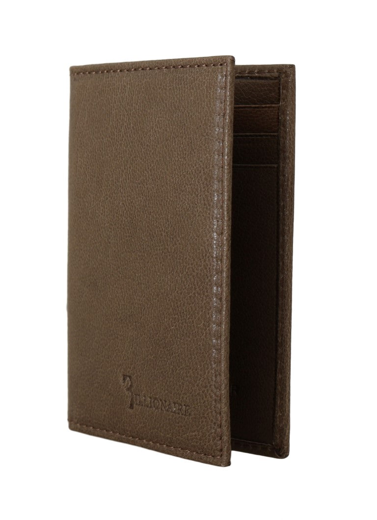 Elegante cartera de cuero marrón para hombre