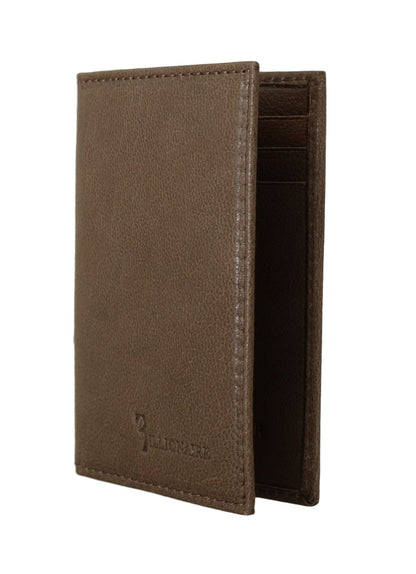 Elegante cartera de cuero marrón para hombre