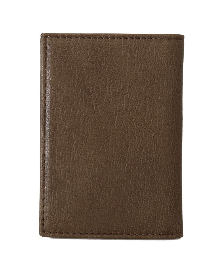 Elegante cartera de cuero marrón para hombre