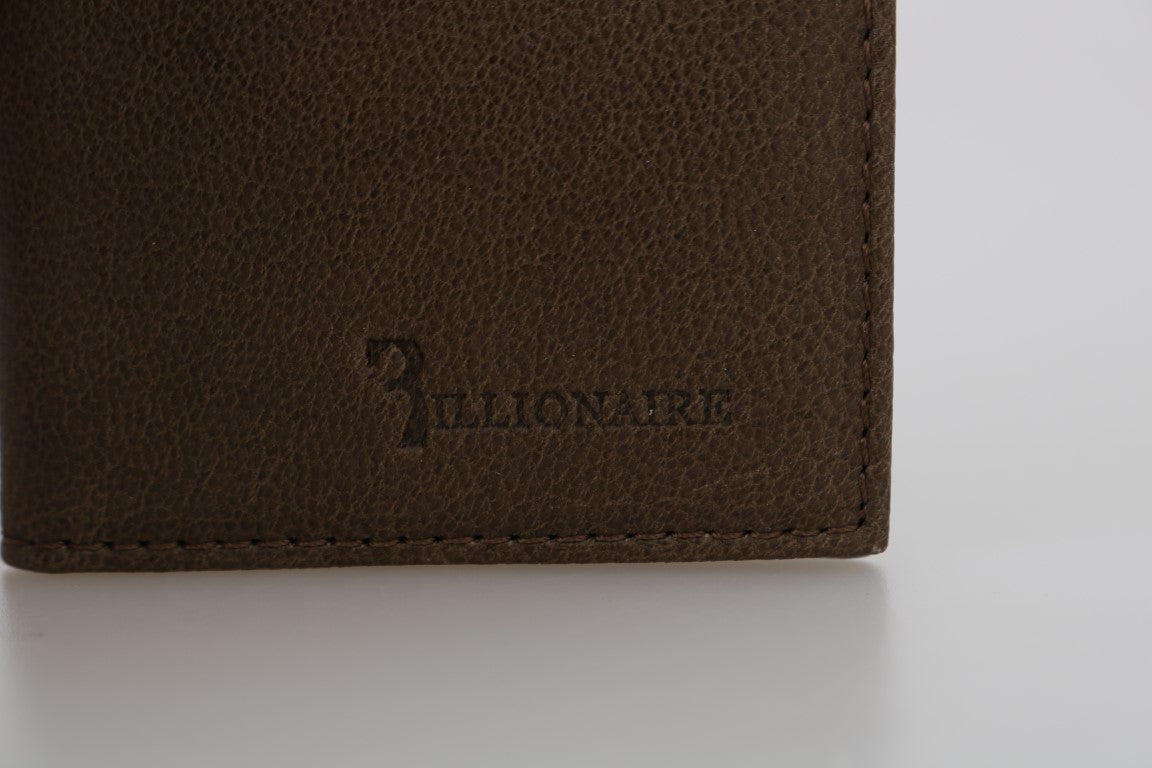 Elegante cartera de cuero marrón para hombre