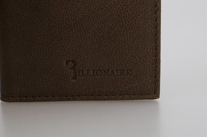 Elegante cartera de cuero marrón para hombre
